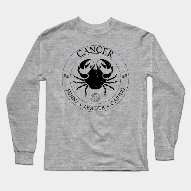 Cancer Zodiac Birthday Star Sign Zodiac Gift Long Sleeve T-Shirt by atomguy